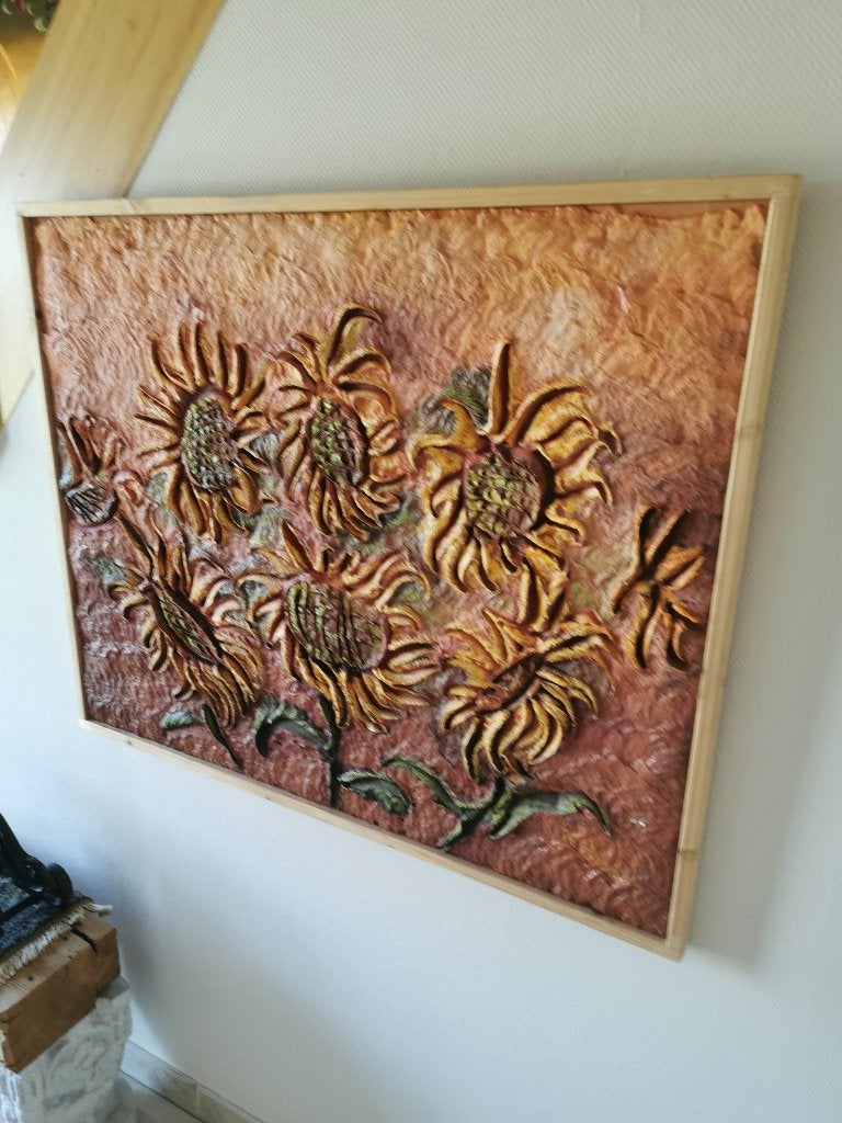 schilderij zonnebloemen, Antiek en Kunst, Kunst | Schilderijen | Klassiek, Ophalen