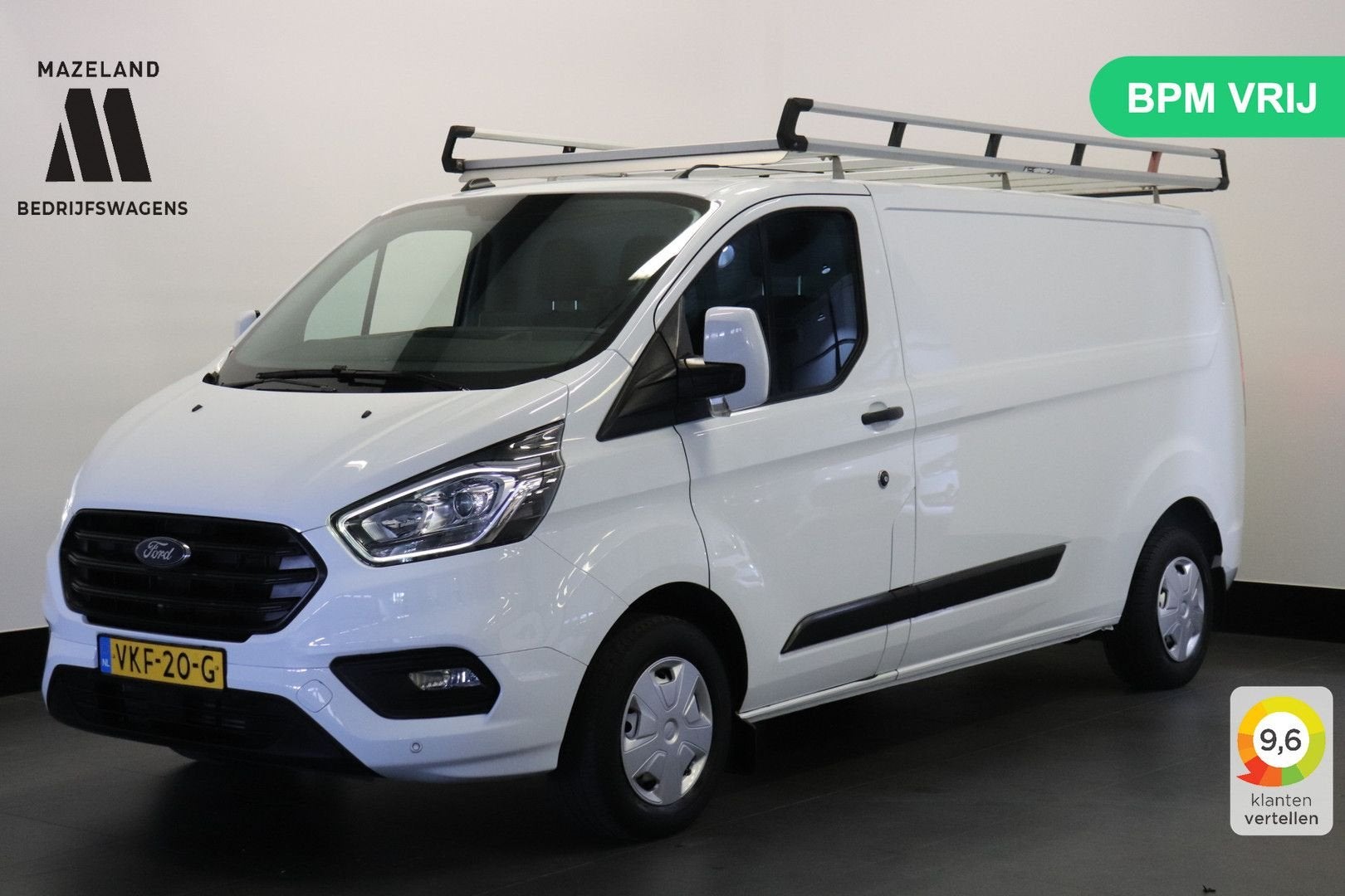 Ford Transit Custom 2.0 TDCI 130PK L2 EURO 6 - Airco - Navi, Wit, Bedrijf, Handgeschakeld, Ford