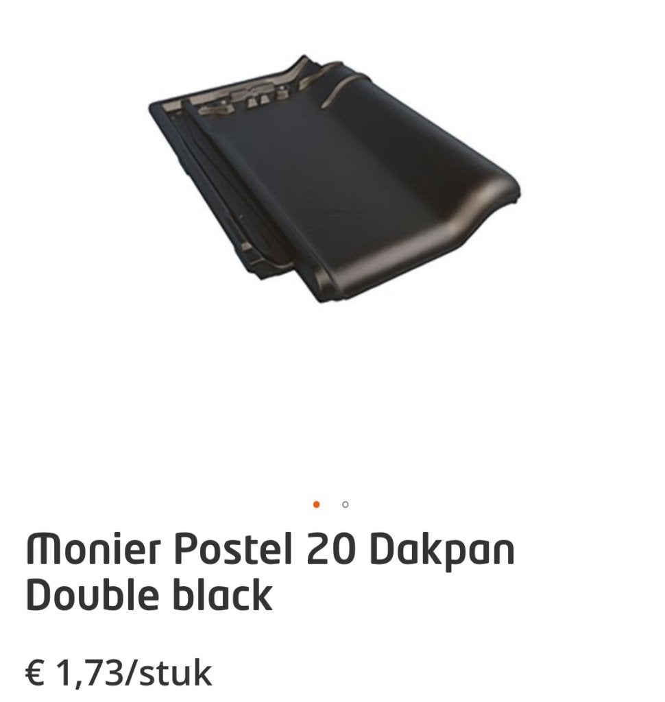 200 nieuwe dakpannen : Monier Postel 20 double black, Pierre ou Argile, 10 à 15 m², Enlèvement, Noir