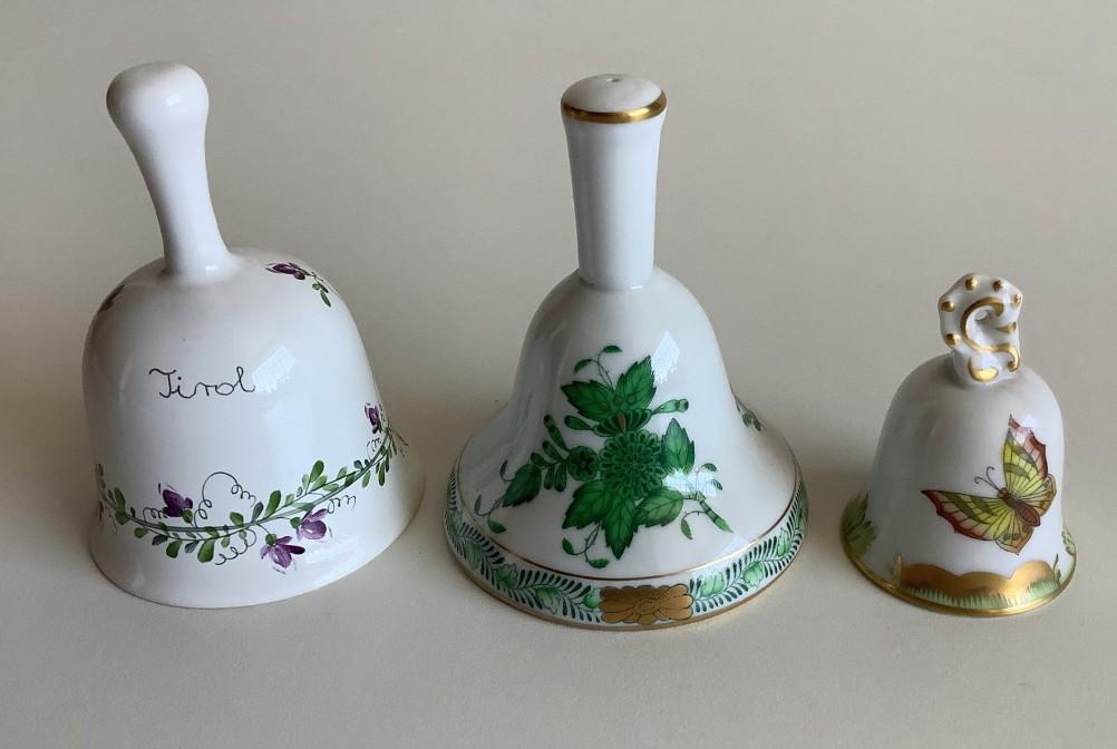 3 vintage porseleinen Herend tafelbelletjes, Antiek en Kunst, Ophalen of Verzenden