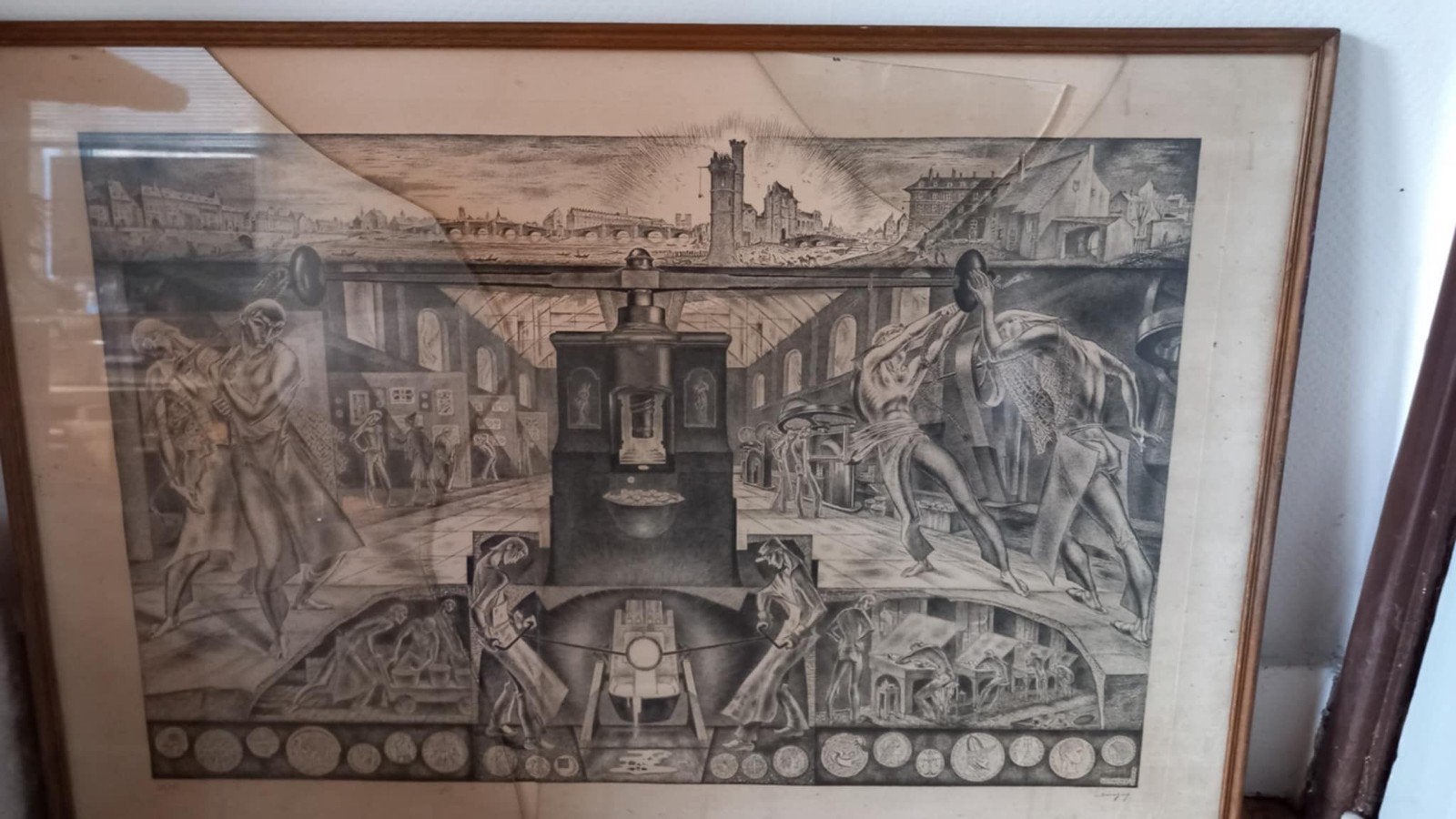 Pentekening, Antiek en Kunst, Ophalen, Pentekening