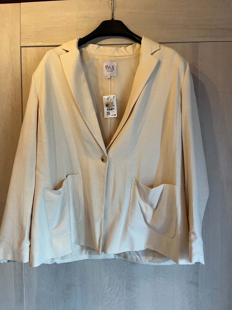 nieuwe blazer creme beige msmode 52, Vêtements | Femmes, Grandes tailles, Neuf, Veste ou Manteau, Enlèvement ou Envoi, Beige