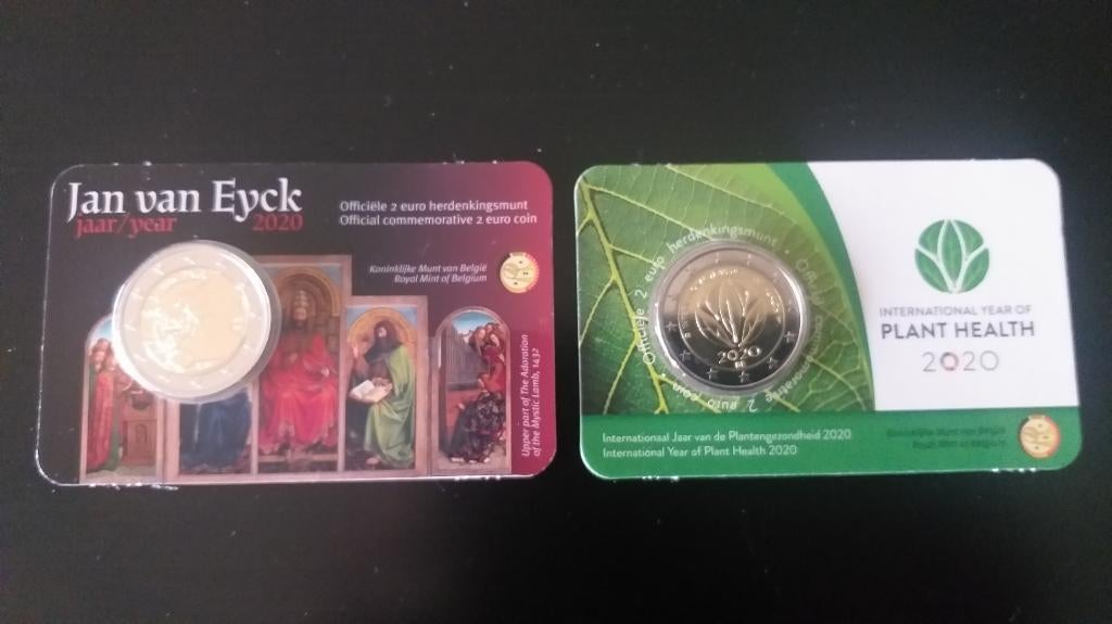 Pièces belges commémoratives de 2€ 2020 en CoinCard., Enlèvement ou Envoi, Belgique, 2 euros, Monnaie en vrac