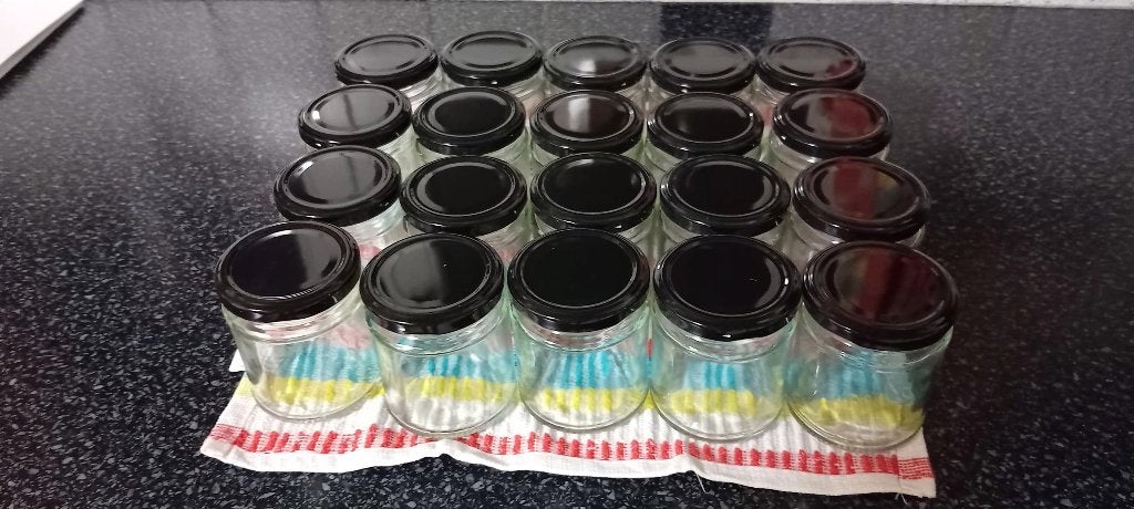 20  glazen potjes met schroefdeksels NIEUW, Ophalen, Nieuw, Waterglas