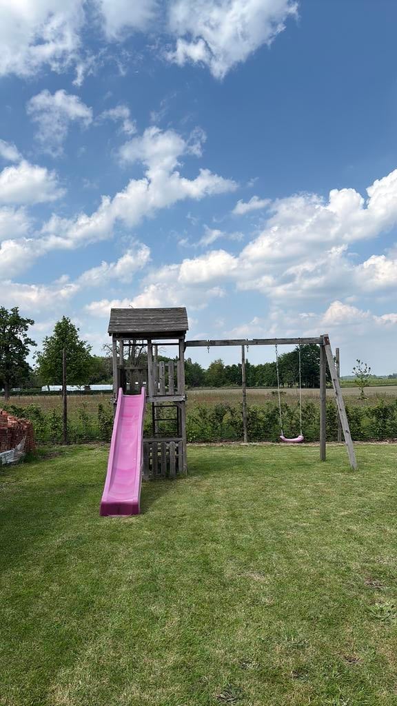 Schommel met glijbaan, Kinderen en Baby's, Speelgoed | Buiten | Speeltoestellen, Ophalen, Gebruikt, Glijbaan