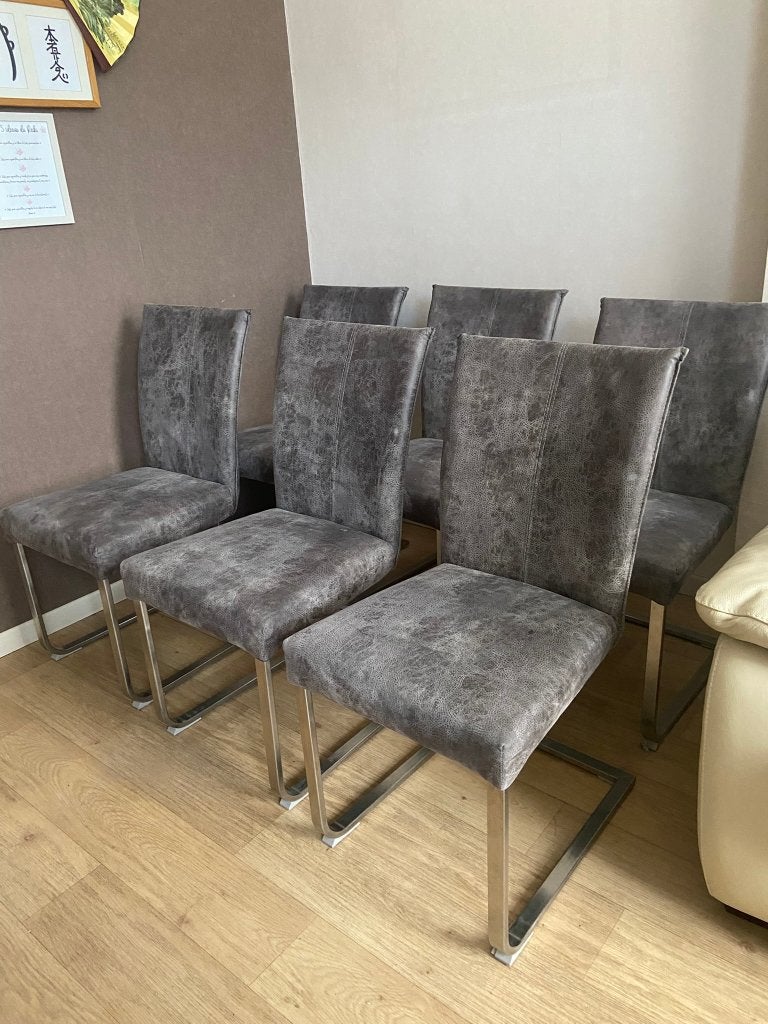 6 belles chaises SAMSON, Maison & Meubles, Gris, Enlèvement, Cinq, Six Chaises ou plus, Utilisé