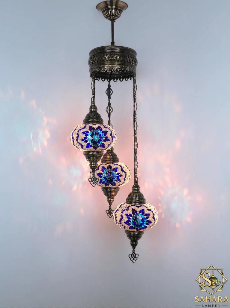 Prachtige Oosterse Mozaïek Hanglamp –H:97cm B:26cm, Huis en Inrichting, Nieuw, Ophalen of Verzenden, Glas, Oosters