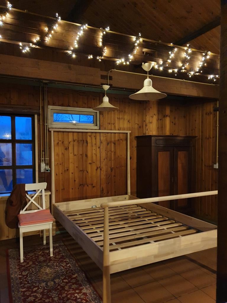 Houten bed - volledig in hout, Huis en Inrichting, Ophalen, Twijfelaar, Hout