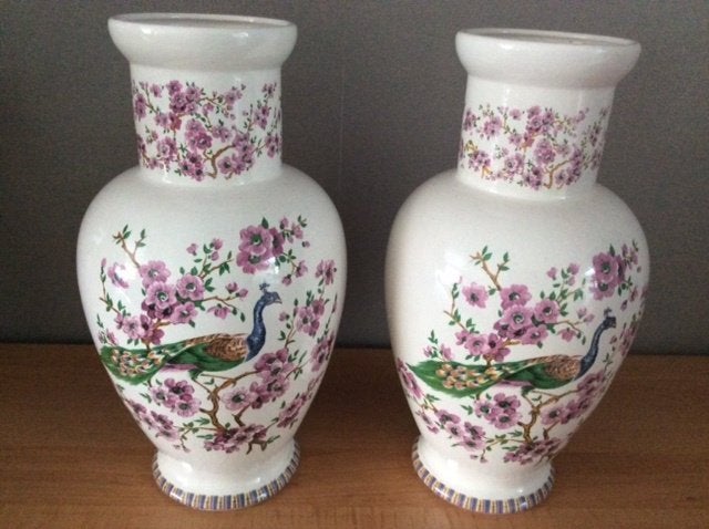 Te koop 2 vazen, Maison & Meubles, Accessoires pour la Maison | Vases, Enlèvement ou Envoi, 30 cm, Comme neuf, Pierre/céramique
