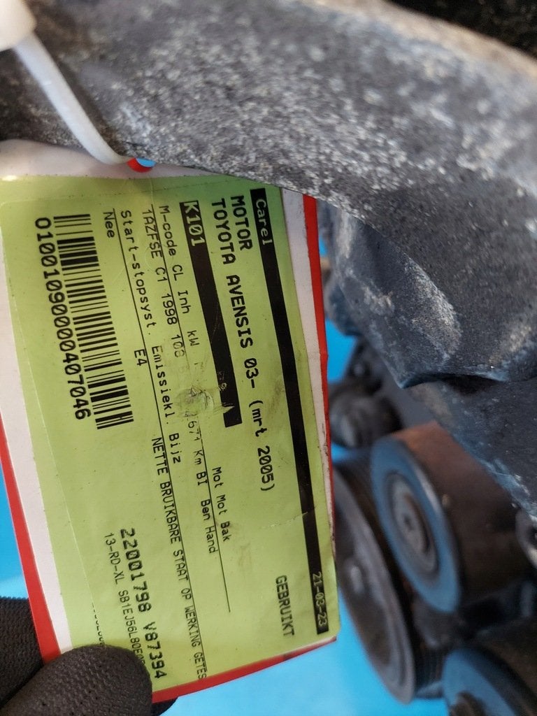 Moteur 1AZFSE Complet VISTA CALDINA NOAH/VOXY PREMIO AVENSIS, Verzenden, Gebruikt, Overige automerken