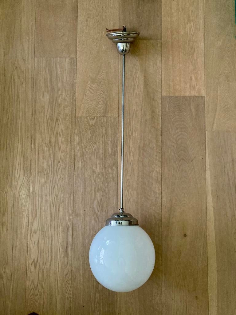 Vintage - retro schoollamp opaal, Ophalen