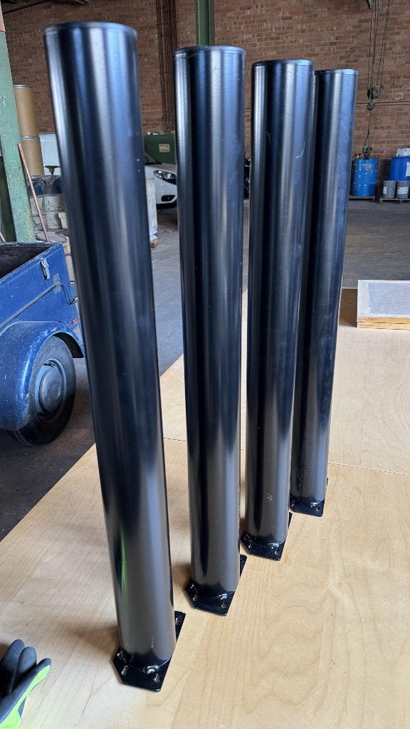 4 zwart gelakte metalen tafelpoten H 72 cm, Ophalen, Tafelpoot, Minder dan 50 cm, 50 tot 100 cm