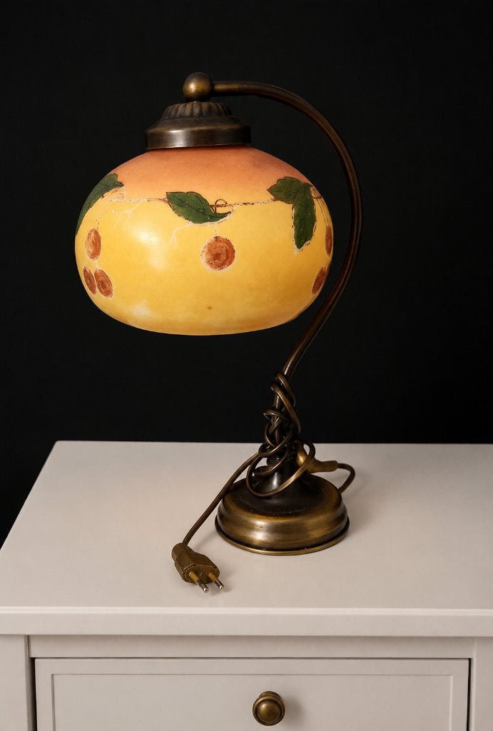 Ancienne lampe en pâte de verre vintage, Enlèvement
