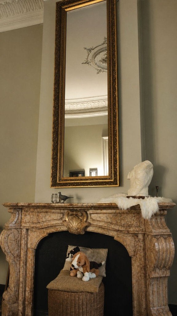 Imposante barokke wandspiegel – 280 x 80 cm, Ophalen, 200 cm of meer, 50 tot 100 cm, Rechthoekig
