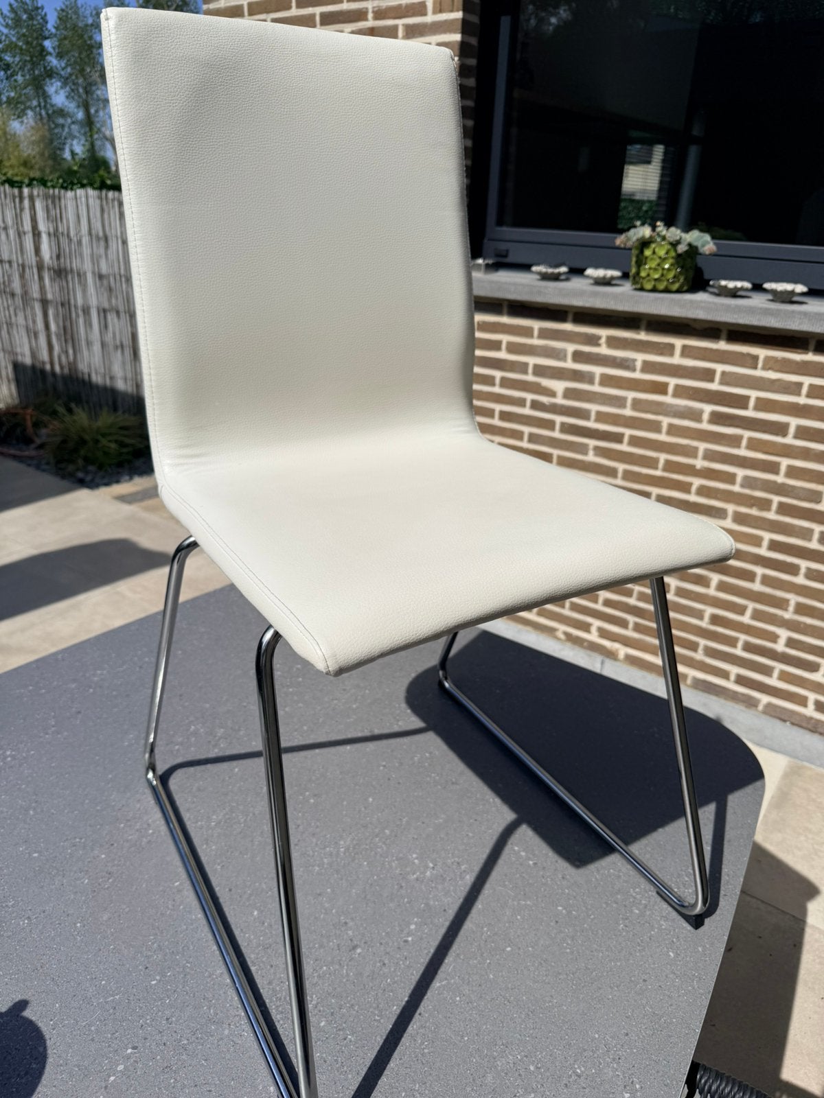 4 Keukenstoelen wit kunstleren, Ophalen, Zo goed als nieuw, Wit