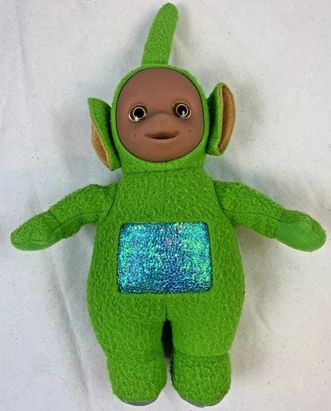 Écran à paillettes vert en peluche Dipsy Teletubbies vintage, Collections, Envoi, Comme neuf
