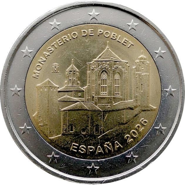 Spanje 2026 - 2 euro - Klooster van Poblet - UNC, Ophalen of Verzenden, Spanje, 2 euro, Losse munt