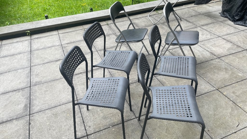 Stoelen voor op het terras en in de tuin, Tuin en Terras, Ophalen, Gebruikt, Metaal, Stapelbaar