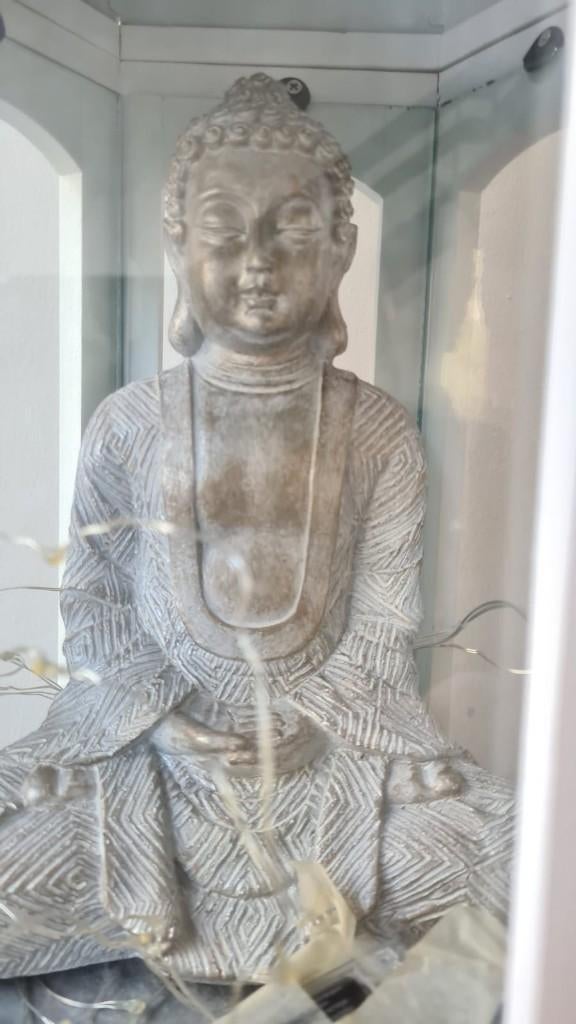 Lanterne blanche décorative avec statuette Asiatique, Enlèvement