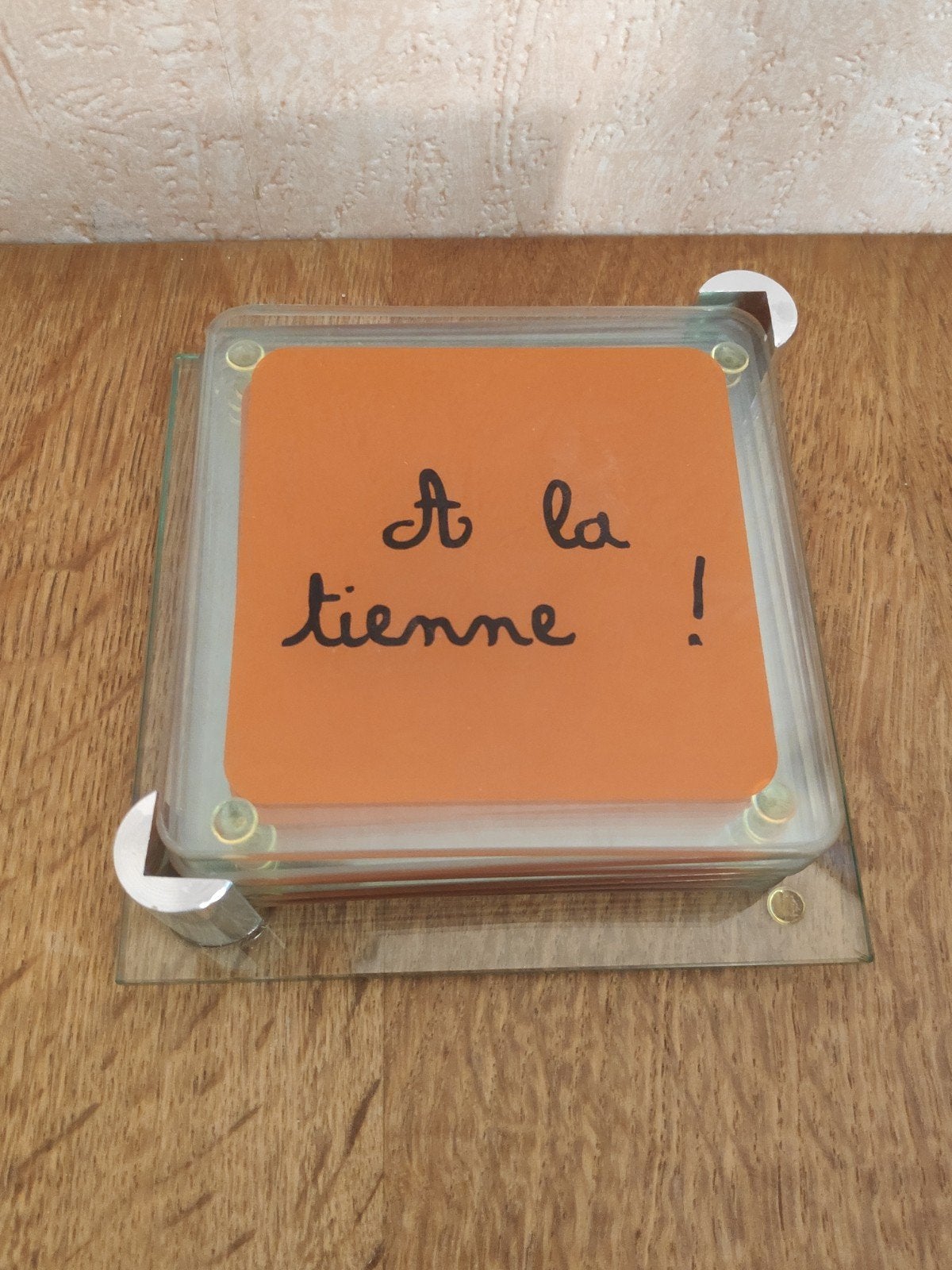 6 sous-verre en verre, Maison & Meubles, Accessoires pour la Maison | Sous-verres & Sous-plats, Neuf, Orange, Sous-verre, Verre
