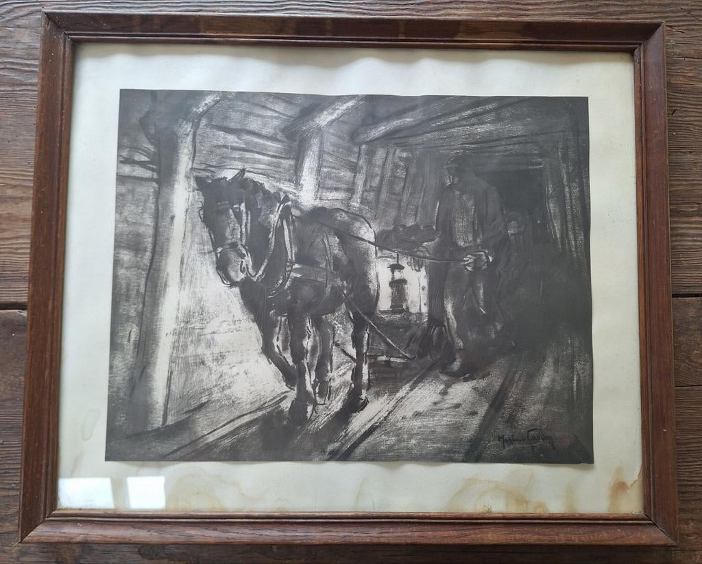 Dessin au fusain de Marius Cardon, Enlèvement ou Envoi