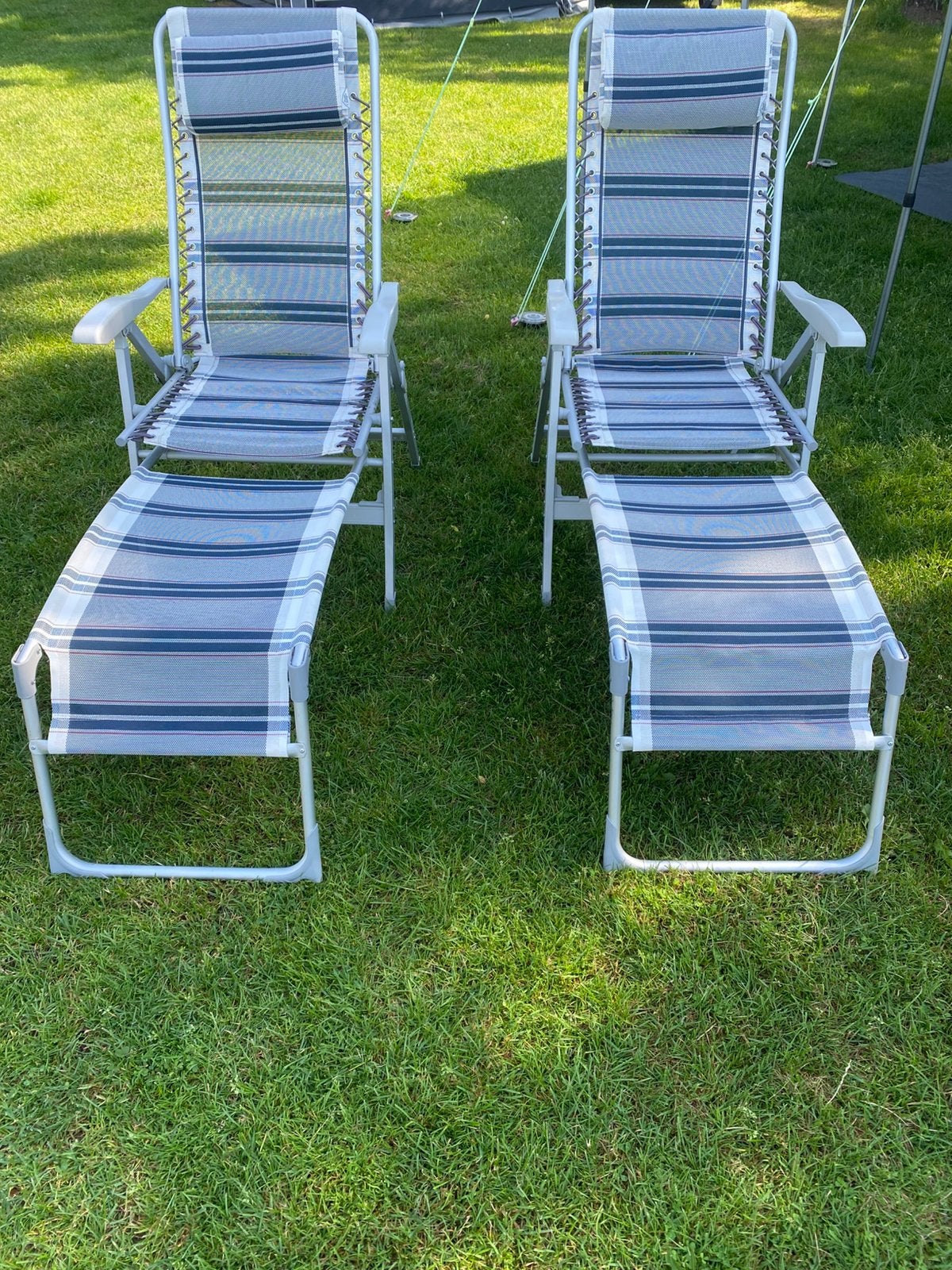 Campingstoel met voetbank, Ophalen, Gebruikt, Campingstoel