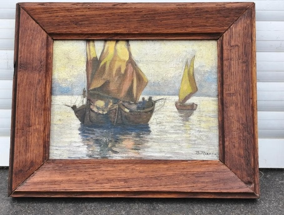 Huile sur toile marine signe david rosan, Ophalen of Verzenden, Doek