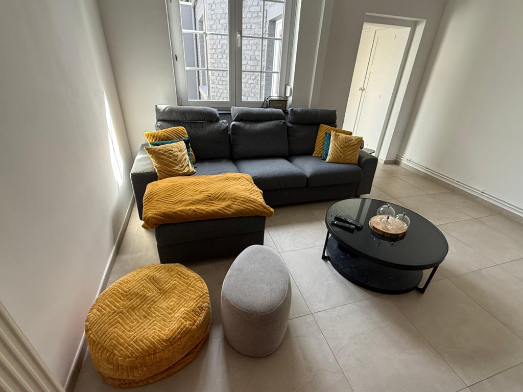 Canape avec meridienne tissu gris antracite, Trois personnes, Banc droit, Comme neuf, Enlèvement