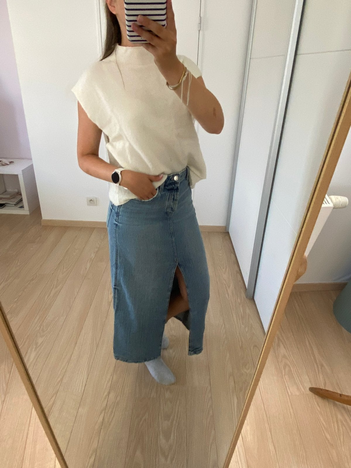 Jupe en jean Zara New 36, Neuf, Enlèvement ou Envoi, Taille 36 (S), Bleu