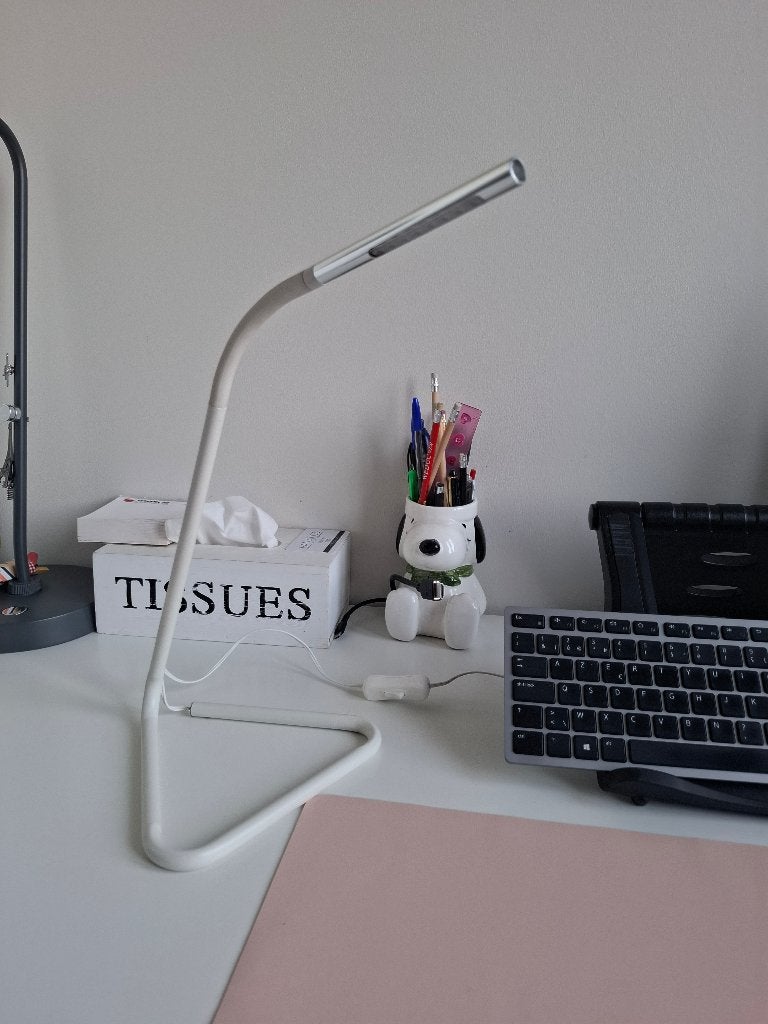 Moderne witte bureaulamp, Ophalen, Zo goed als nieuw, Metaal