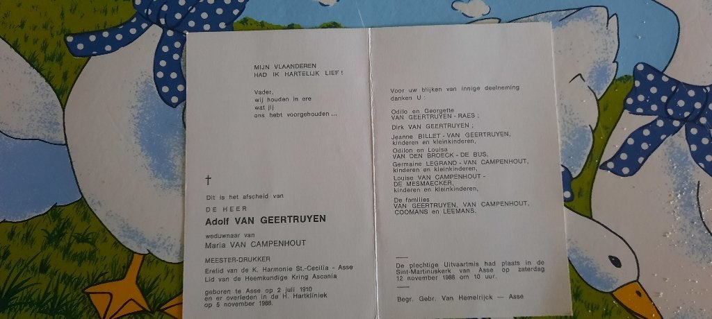 bidprentje meester drukker, Verzamelen, Bidprentjes en Rouwkaarten, Ophalen of Verzenden, Bidprentje