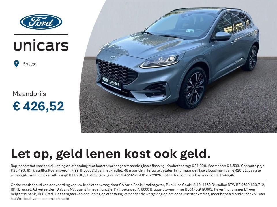 Ford Kuga ST-LINE X - 2.5 PHEV - 225PK - GARANTIE, Autos, Entreprise, Electronic Stability Program (ESP), Noir, 5 portes