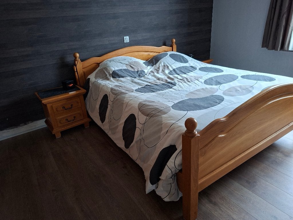 Chambre en chêne massif, Maison & Meubles, Enlèvement, Comme neuf, Deux personnes, Klassiek - massief eik