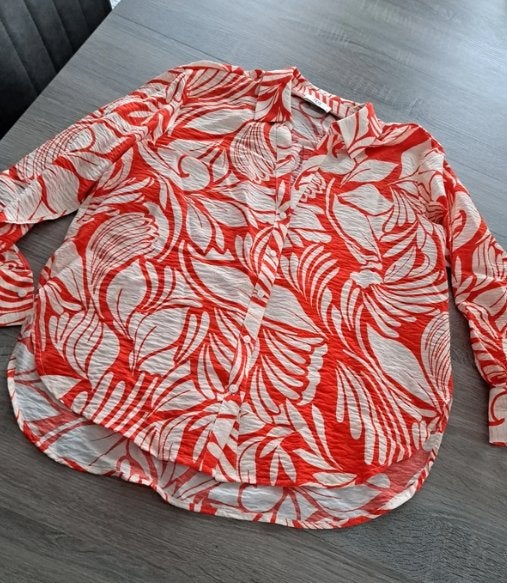JDY blouse oranje-wit Small, Kleding | Dames, Ophalen of Verzenden, Zo goed als nieuw, Maat 36 (S), Meerkleurig