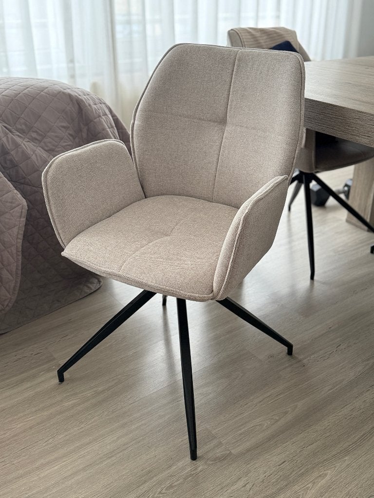 Eetkamerstoelen Tipton (6 stuks), Ophalen, Zwart, Zo goed als nieuw, Stof