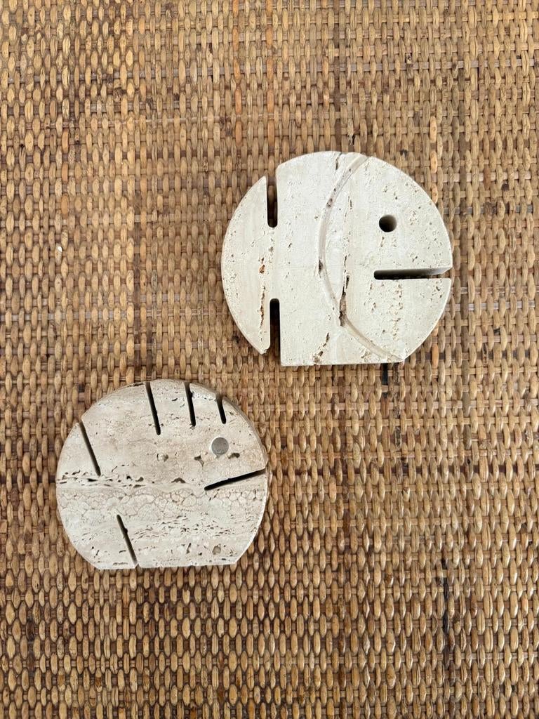 Set de 2 poissons en travertin, Fratelli Mannelli, Italy, Enlèvement ou Envoi