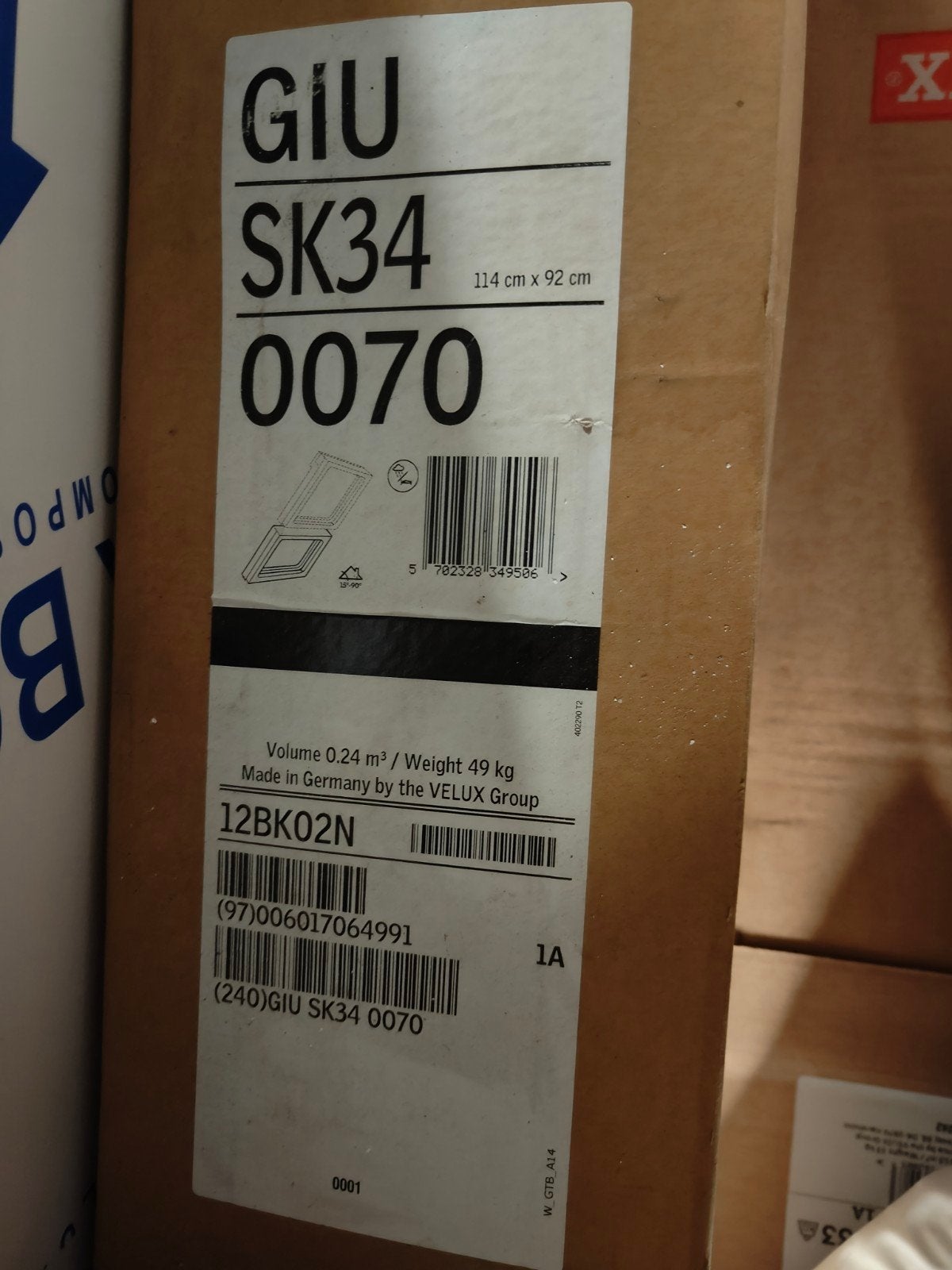 Velux raam enkel lichtinval, Ophalen, Nieuw