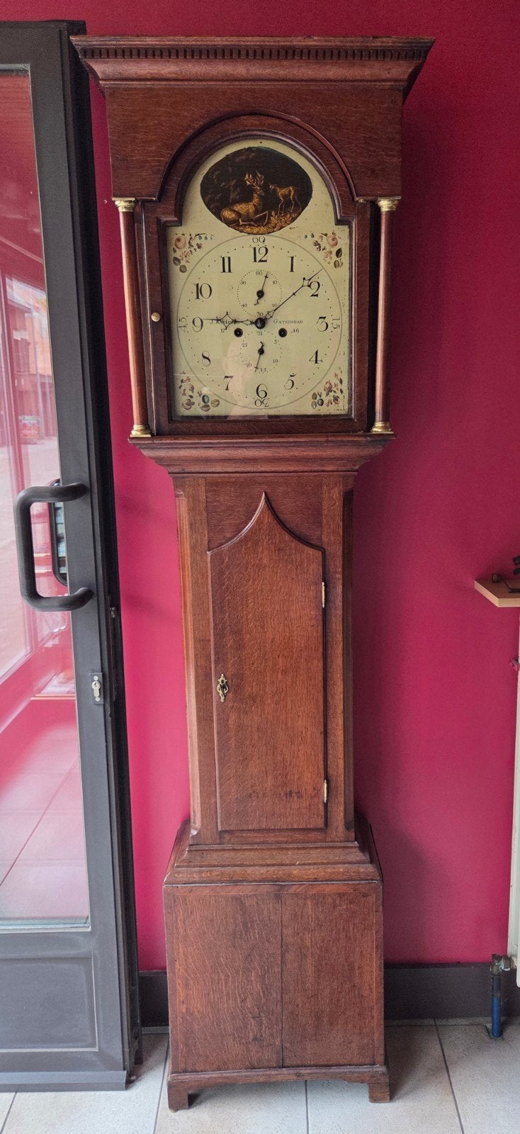 Horloge anglaise sur pied de 210 cm de haut, Enlèvement