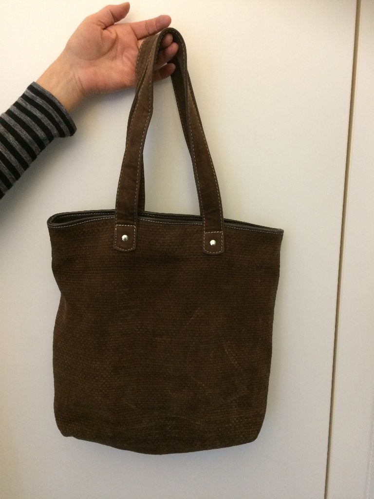 Handtas – NUBUCK, Handtassen en Accessoires, Tassen | Damestassen, Ophalen of Verzenden, Zo goed als nieuw, Bruin, Handtas