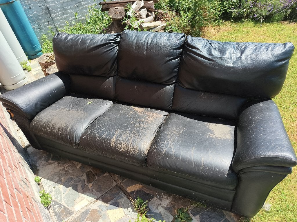 Zetel, Maison & Meubles, Canapés | Salons, Utilisé, Banc droit, Trois personnes, 150 à 200 cm, 75 à 100 cm, Cuir, Enlèvement