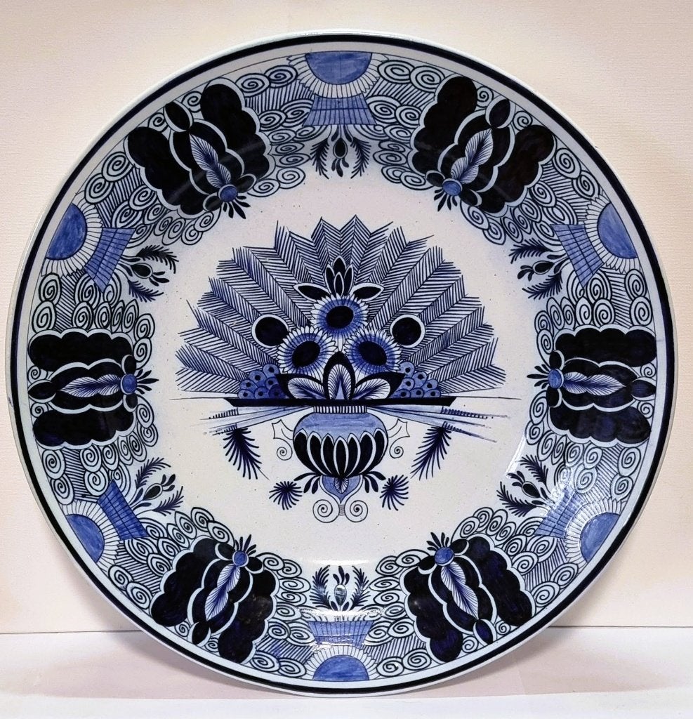 Planche en forme de paon bleu de Delft, 37 cm, Enlèvement ou Envoi