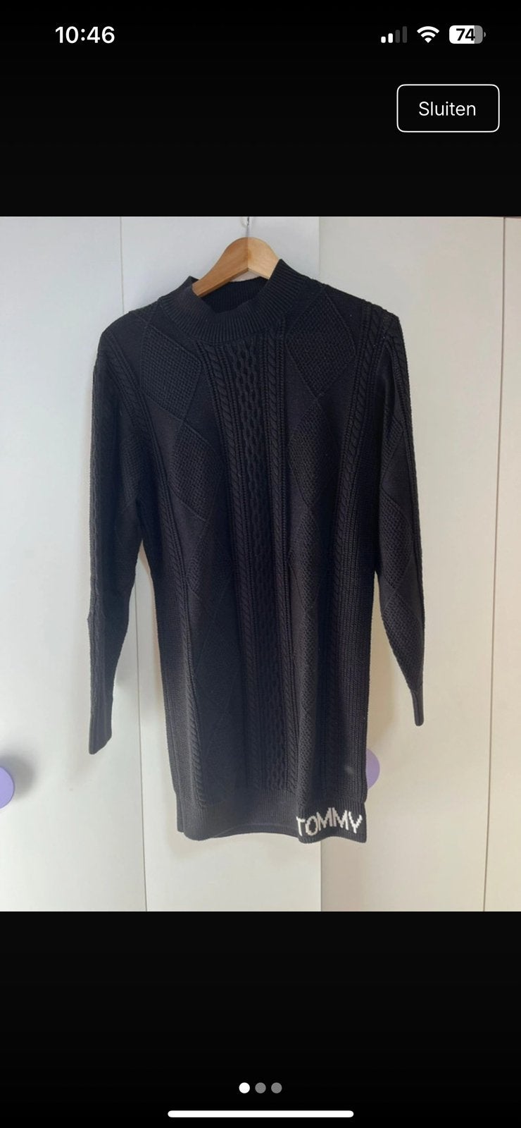 Robe d'hiver Tommy Jeans noire, Neuf, Enlèvement ou Envoi, Au-dessus du genou, Taille 34 (XS) ou plus petite
