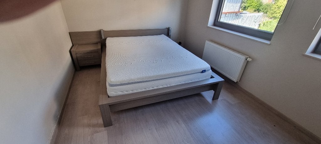 Bed met 2 nachtkast en commode, Huis en Inrichting, Ophalen, Gebruikt, 210 cm, Tweepersoons