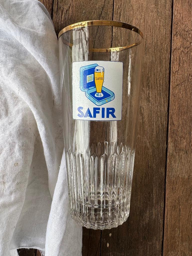 Safir - De Gheest, Aalst, Verzamelen, Biermerken, Gebruikt, Glas of Glazen, Overige merken, Ophalen of Verzenden