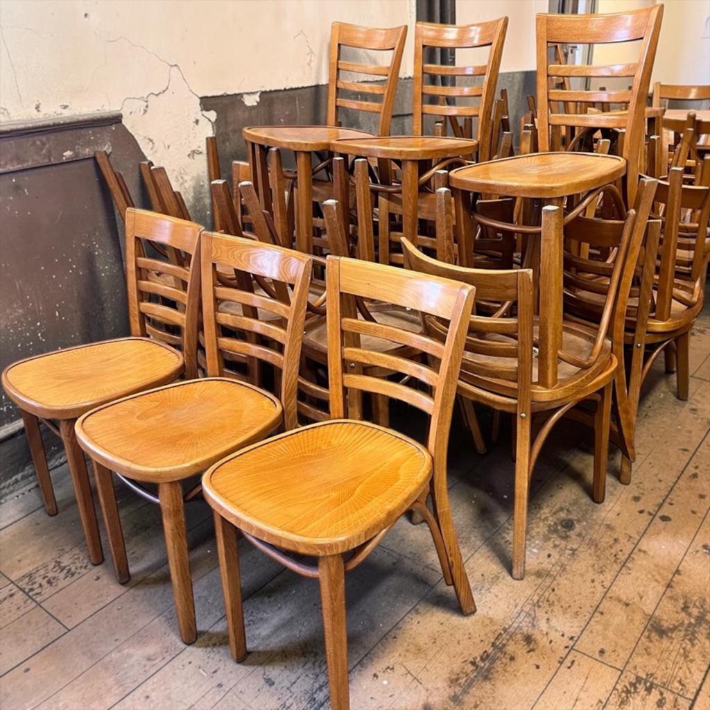 Vintage houten bistrot stoel/ houten stoel, Verzenden, Gebruikt
