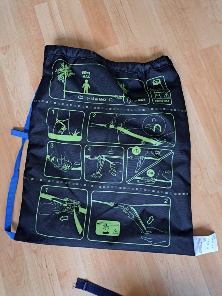 Slackline simond nieuw, Enlèvement