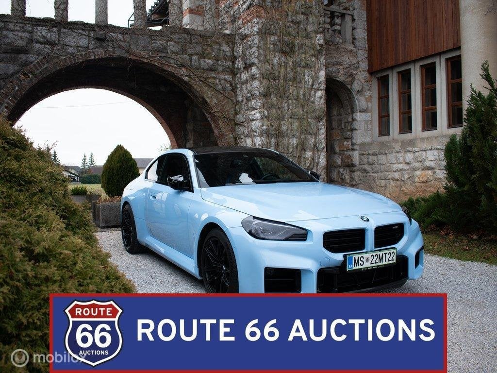 BMW M2 | 2023 | Route 66 Auctions, Auto's, BMW, Bedrijf, Te koop, 2 Reeks, Benzine, Overige carrosserie, Handgeschakeld, Zwart