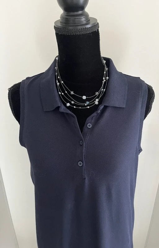 Nieuwe donkerblauwe polojurk in katoen met polokraagje., Neuf, Taille 38/40 (M), Enlèvement ou Envoi, Au-dessus du genou