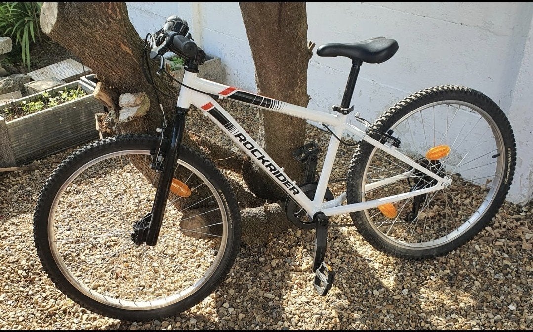 Rockrider ST 100 witte mountainbike voor kinderen, merk Deca, Ophalen, 24 inch, Versnellingen