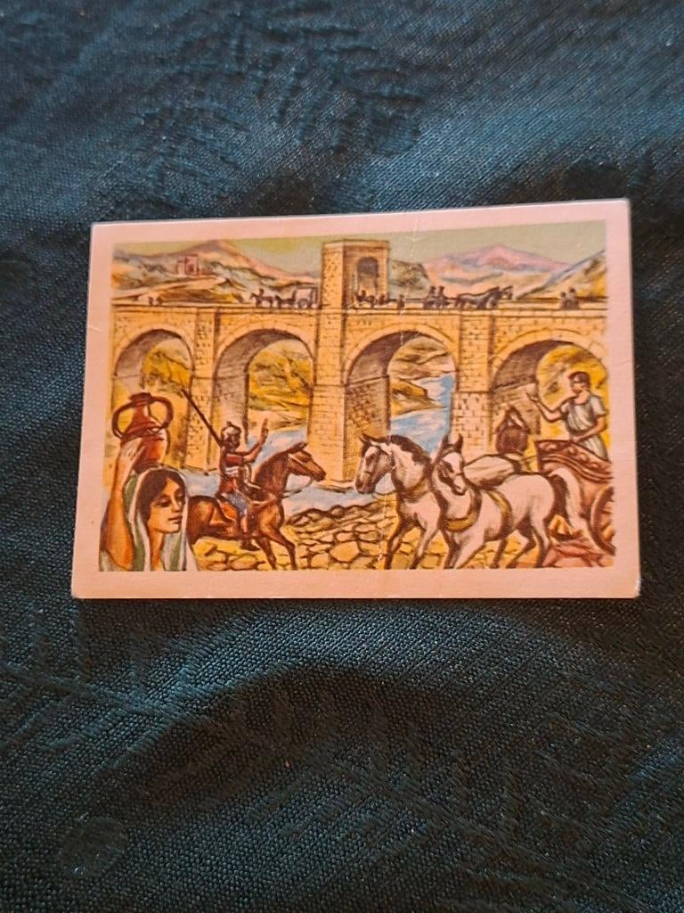 Prentje/Chromo : Romeinse brug/Chocolade Jacques, Verzamelen, 1960 tot 1980, Gebruikt, Ophalen of Verzenden, Prent